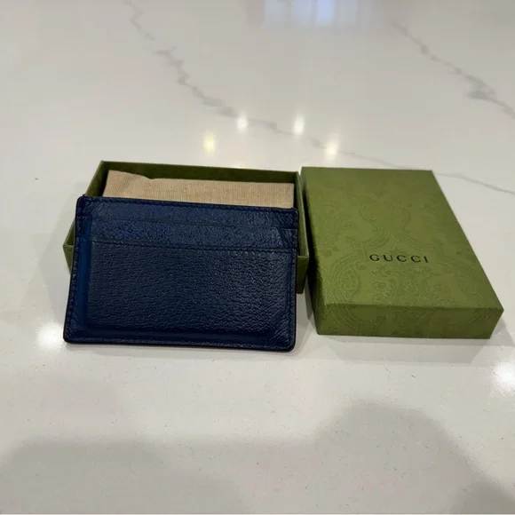 Gucci Navy Leather Card Holder - Picture 4 of 7